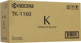 Картридж лазерный Kyocera TK-1160/1T02RY0NL0, черный, 7200 страниц, оригинальный для Kyocera P2040dn/P2040dw