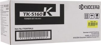 Картридж лазерный Kyocera TK-5160K/1T02NT0NL0, черный, 16000 страниц, оригинальный для Kyocera P7040cdn