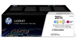 Картридж лазерный HP 201X/CF253XM, голубой/пурпурный/желтый, 2300 страниц, оригинальный для HP LaserJet M252dw M252, M252n, M274n M274, M277dw M277, M277n