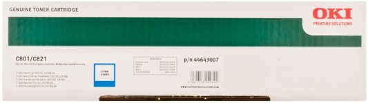 Картридж лазерный OKI 44643007, голубой, 7300 страниц, оригинальный для OKI C801/821