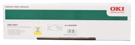 Картридж лазерный OKI 44643005, желтый, 7300 страниц, оригинальный для OKI C801/821