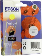 Картридж струйный Epson T1704 (C13T17044A10), желтый, оригинальный, ресурс 150 страниц для Epson Epson Expression Home XP-103 / XP-203 / XP-207 / XP-303 / XP-306 / XP-313 / XP-323 / XP-33 / XP-406 / XP-413 / XP-423