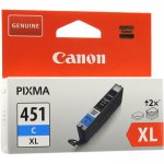 Картридж струйный Canon CLI-451C XL (6473B001), голубой, оригинальный, ресурс 700 страниц для Canon Canon PIXMA iP7240 / iP8740 / iX6840 / MG5440 / MG5540 / MG5640 / MG6340 / MG6440 / MG6640 / MG7140 / MG7540 / MX924