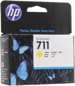 Картридж струйный HP 711 (CZ132A), желтый, оригинальный, объем 29 мл для HP Designjet T120/T520