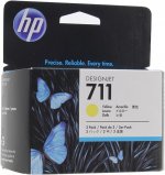 Комплект картриджей струйный HP 711 (CZ136A), желтый, оригинальный, объем 29 мл, 3 шт. для HP Designjet T120/T520