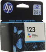 Картридж струйный HP 123 (F6V16AE), голубой/пурпурный/желтый, оригинальный, ресурс 100 страниц для HP HP DeskJet 2130
