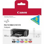 Картридж струйный Canon PGI-72MBK/C/M/Y/R (6402B009), черный матовый/голубой/пурпурный/желтый/красный, оригинальный, объем 14 мл, 4 шт. для Canon Canon PIXMA-PRO-10