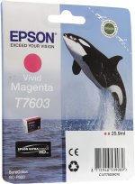 Картридж струйный Epson T7603 (C13T76034010/C13T76034N10), пурпурный, оригинальный, объем 25.9 мл, ресурс 1400 страниц для Epson Epson SureColor SC-P600