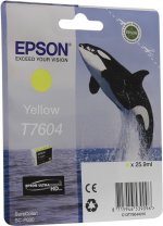 Картридж струйный Epson T7604 (C13T76044010), желтый, оригинальный, ресурс 2100 страниц для Epson Epson SureColor SC-P600