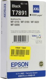 Картридж струйный Epson T7891 (C13T789140), черный, оригинальный, ресурс 4000 страниц для Epson Epson WorkForce Pro WF-5110DW / WF-5620DWF