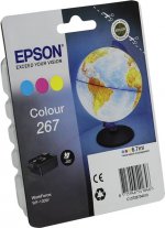 Картридж струйный Epson T267 (C13T26704010), голубой/пурпурный/желтый, оригинальный, ресурс 200 страниц для Epson Epson WorkForce WF-100W