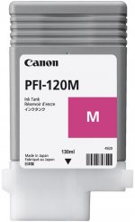 Картридж струйный Canon PFI-120M (2887C001), пурпурный, оригинальный, объем 130 мл для Canon imagePROGRAF GP-200/GP-300/TM-200/TM-205/TM-300/TM-305