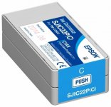 Картридж струйный Epson SJIC22P(C) (C33S020602), голубой, оригинальный, объем 32.6 мл для Epson TM-C3500