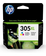 Картридж струйный HP 305XL (3YM63AE), голубой/пурпурный/желтый, оригинальный, ресурс 200 страниц для HP DeskJet 2320 (7WN42B)/DeskJet Plus 4120 (3XV14B)/DeskJet Plus 4122 (7FS79B)/DeskJet Plus 4130 (7FS77B)
