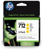 Картридж струйный HP 712 (3ED79A), желтый, оригинальный, объем 29 мл, 3 шт. для HP DesignJet T210/T230/ T250/T630/T650, DesignJet Studio
