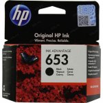 Картридж струйный HP 653 (3YM75AE), черный, оригинальный, объем 6 мл, ресурс 360 страниц для HP DeskJet Plus Ink Advantage 6075/6475