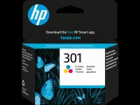Картридж струйный HP 301 (CH562EE), голубой/пурпурный/желтый, оригинальный, ресурс 150 страниц для HP Dj 2050