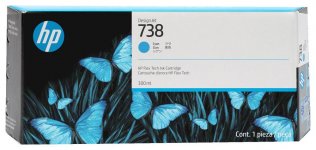 Картридж струйный HP 738 (676M6A), голубой, оригинальный, объем 300 мл для HP DesignJet T850/DesignJet T950