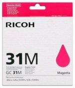 Картридж струйный Ricoh GC 31M (405690), пурпурный, оригинальный, ресурс 1560 страниц для Ricoh GX e2600/GX e3300N/GX e3350N/GX e5550N/GX e7700N
