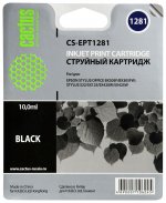Картридж струйный Cactus CS-EPT1281 (C13T12814010), черный, совместимый, 10 мл, для Epson Stylus S22 / S125 / SX420 / SX425 / Office BX305