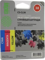 Картридж струйный Cactus CS-CL38 (CL-38), цветной, совместимый, 12 мл, для Canon PIXMA-iP1800 / iP1900 / iP2500 / iP2600 / MP140 / MP190 / MP210 / MP220 / MP470 / MX300 / MX310