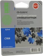 Картридж струйный Cactus CS-CLI521C (CLI-521C), голубой, совместимый, 8 мл, для Canon PIXMA iP3600 / iP4600 / iP4700 / MP540 / MP550 / MP560 / MP620 / MP630 / MP640 / MP980 / MP990 / MX860 / MX870