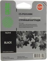 Картридж струйный Cactus CS-PGI520BK (PGI-520BK), черный, совместимый, 17 мл, для Canon PIXMA-iP3600 / iP4600 / iP4700 / MP540 / MP550 / MP560 / MP620 / MP630 / MP640 / MP980 / MP990 / MX860 / MX870