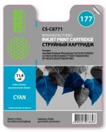 Картридж струйный Cactus CS-C8771 (177), голубой, совместимый, 11.4 мл, для HP C7183 / C5183 / C6283 / C7283 / C8183 / D7163 / D7263 / D7363 / D7463 / C6183 / 3213 / 3313 / 8250 / 8253