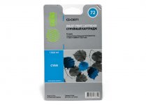Картридж струйный Cactus CS-C9371 (72), голубой, совместимый, 130 мл, для HP T1100 / T610 / T1200 / T1300 / T620 / T770 / T790 / T1120 / T2300 / T795