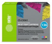 Картридж струйный Cactus CS-C9361 (136), цветной, совместимый, 600 страниц, для HP OJ 6313, C4183 / C3183 / 2573, DJ 5443