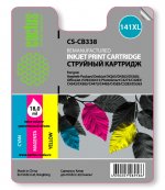 Картридж струйный Cactus CS-CB338 (141XL), голубой/пурпурный/желтый, совместимый, 800 страниц, для C4343