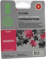 Картридж струйный Cactus CS-CLI8M (CLI-8M), пурпурный, совместимый, 12.6 мл, для Canon PIXMA-iP3300 / iP3500 / iP4200 / iP4300 / iP4500 / iP5200 / iP5300 / iP6600 / iP6700 / iX4000 / iX5000 / MP500 / MP510 / MP520 / MP530 / MP600 / MP610 / MP800 / MP810 /
