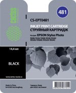 Картридж струйный Cactus CS-EPT0481 (C13T048140), черный, совместимый, 14.4 мл, для Epson Stylus Photo R200 / R220 / R300 / R320 / R340 / RX500 / RX600 / RX620 / RX640