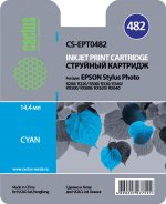 Картридж струйный Cactus CS-EPT0482 (C13T048240), голубой, совместимый, 14.4 мл, для Epson Stylus Photo R200 / R220 / R300 / R320 / R340 / RX500 / RX600 / RX620 / RX640