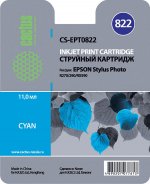 Картридж струйный Cactus CS-EPT0822 (C13T11224A10), голубой, совместимый, 11 мл, для Epson Stylus Photo R270 / R290 / R295 / R390 / RX590 / RX610 / RX615 / RX690 / T50 / T59 / TX650 / TX659 / TX700W / TX710W / TX800FW