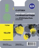 Картридж струйный Cactus CS-EPT0824 (C13T11244A10), желтый, совместимый, 11 мл, для Epson Stylus Photo R270 / R290 / R295 / R390 / RX590 / RX610 / RX615 / RX690 / T50 / T59 / TX650 / TX659 / TX700W / TX710W / TX800FW