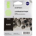 Картридж струйный Cactus CS-EPT0551 (C13T055140), черный, совместимый, 10 мл, для Epson Stylus Photo RX520 / RX420 / RX425 / RX430 / R240 / R245