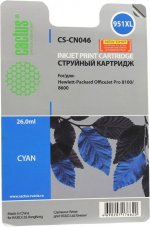 Картридж струйный Cactus CS-CN046 (951XL), голубой, совместимый, 26 мл, для HP OJ Pro 8610 / 276dw / 251dw / 8100 / 8600 Plus / 8600 / 8620