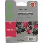 Картридж струйный Cactus CS-CLI521M (CLI-521M), пурпурный, совместимый, 8 мл, для Canon PIXMA iP3600 / iP4600 / iP4700 / MP540 / MP550 / MP560 / MP620 / MP630 / MP640 / MP980 / MP990 / MX860 / MX870