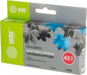 Картридж струйный Cactus CS-CLI451C (CLI-451C), голубой, совместимый, 9.8 мл, для Canon PIXMA-iP7240 / iP8740 / iX6840 / MG5440 / MG5540 / MG5640 / MG6340 / MG6440 / MG6640 / MG7140 / MG7540 / MX924