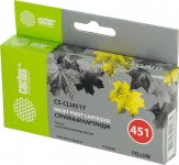 Картридж струйный Cactus CS-CLI451Y (CLI-451Y), желтый, совместимый, 9.8 мл, для Canon PIXMA-iP7240 / iP8740 / iX6840 / MG5440 / MG5540 / MG5640 / MG6340 / MG6440 / MG6640 / MG7140 / MG7540 / MX924