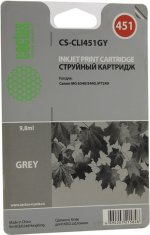 Картридж струйный Cactus CS-CLI451GY (CLI-451GY), серый, совместимый, 9.8 мл, для Canon PIXMA-iP8740 / MG6340 / MG7140 / MG7540
