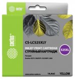 Картридж струйный Cactus CS-LC525XLY (LC525XLY), желтый, совместимый, 1300 страниц, 14.4 мл, для Brother DCP-J100, DCP-J105, MFC-J200