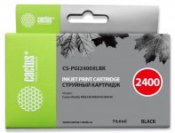 Картридж струйный Cactus CS-PGI2400XLBK (PGI-2400XLBK), черный, совместимый, 74.6 мл, для Canon MAXIFY-iB4040 / MB5040 / MB5340