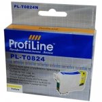 Картридж струйный ProfiLine PL-0824-Y (824), желтый, совместимый, 250 страниц, для Epson R270/R290/R295/R390/RX590/RX610/RX615/RX690/TX700W/TX800