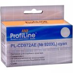 Картридж струйный ProfiLine PL-CD972AE (№920XL/CD972AE), голубой, совместимый, 700 страниц, для HP OJ 6000/6500/7000