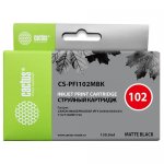 Картридж струйный Cactus CS-PFI102MBK (PFI-102MBK/0894B001/0894B002), черный матовый, совместимый, 130 мл, для Canon iPF500/iPF600/iPF700/iPF750/ MFP M40/iPF765/LP17/LP24