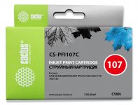 Картридж струйный Cactus CS-PFI107C (PFI-107C), синий, совместимый, 130 мл, для Canon IP iPF670/iPF680/iPF685/iPF770/iPF780/iPF785/ series