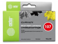 Картридж струйный Cactus CS-PFI107Y (PFI-107Y), желтый, совместимый, 130 мл, для Canon IP iPF670/iPF680/iPF685/iPF770/iPF780/iPF785/ series