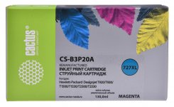 Картридж струйный Cactus CS-B3P20A (727/B3P20A), пурпурный, совместимый, 130 мл, для HP DJ T1500, T1530, T2500, T2530, T920, T930